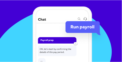 User send a Run Payroll chat to Roll by ADP and it initiates payroll prep messages